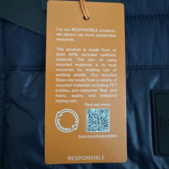 Hugo Boss Orange Oden Quilted Puffer Jacket Coat Dark Navy Blue Men 44R L - Picture 6 of 13